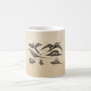 Dinosaur Illustratie Retro Dinosauriërs Koffiemok