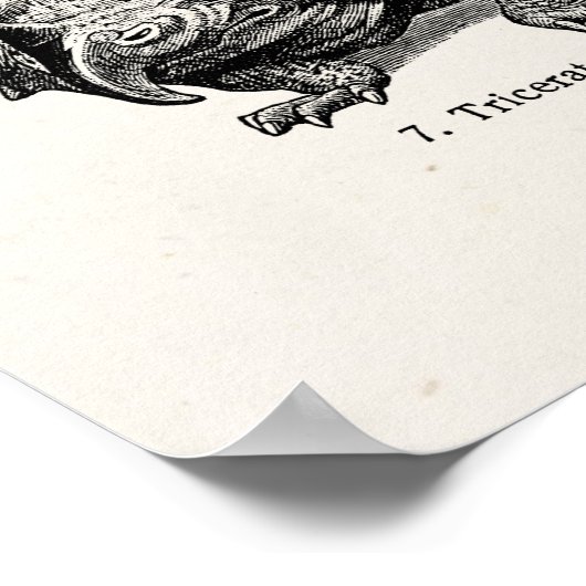  Dinosaur Illustratie Retro Dinosauriërs Poster (Hoek)