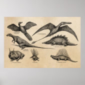  Dinosaur Illustratie Retro Dinosauriërs Poster (Voorkant)
