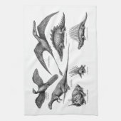  Dinosaur Illustratie Retro Dinosauriërs Theedoek (Verticaal)