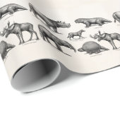 Dinosaur Illustratie Retro Old Dinosaurs Cadeaupapier (Rol Hoek)