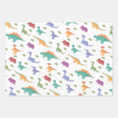 Dinosaur Illustration Pattern Kids Birthday Inpakpapier Vel (Voorkant 2)
