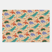 Dinosaur Illustration Pattern Kids Birthday Inpakpapier Vel (Voorkant)
