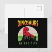 Dinosaur in de Stad | Dinosaur Design Briefkaart (Voorkant / Achterkant)
