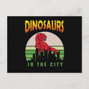 Dinosaur in de Stad Dinosaur Design Briefkaart
