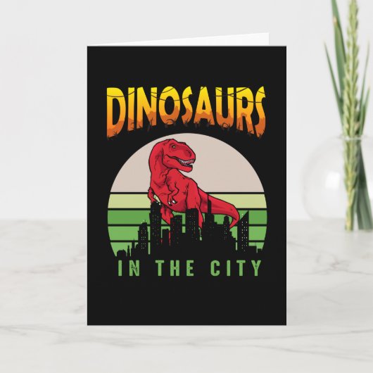 Dinosaur in de Stad | Dinosaur Design Kaart (Voorkant)