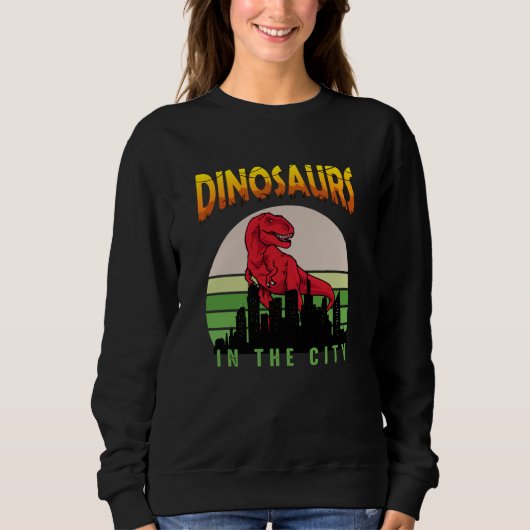 Dinosaur in de Stad | Dinosaur Design Trui (Voorkant)