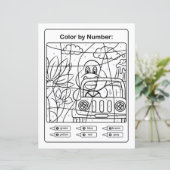 Dinosaur in een auto die Pagina door aantal kleurt (Staand voorkant)