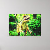 Dinosaur in Forest afbeelding gedrukt op Premium W Canvas Afdruk (Voorkant)