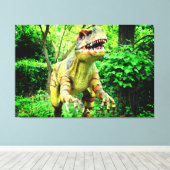 Dinosaur in Forest afbeelding gedrukt op Premium W Canvas Afdruk (Insitu (Houten vloer))