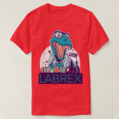 Dinosaur in natte Lab Labrex Chemist Test tubes T-shirt (Design voorkant)