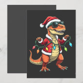 Dinosaur Ingepakt met Kerstverlichting Sinterklaas Kaart (Voorkant / Achterkant)