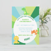 DINOSAUR INVITATIE KAART (Staand voorkant)