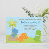 Dinosaur Invitation - Boy Birthday / Baby shower Kaart (Staand voorkant)