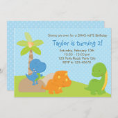 Dinosaur Invitation - Boy Birthday / Baby shower Kaart (Voorkant / Achterkant)