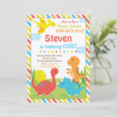 Dinosaur Invitation / Dino Invitation Kaart (Staand voorkant)