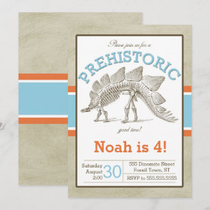 Dinosaur Invitation Dino Invite Kaart