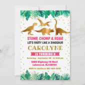 Dinosaur Invitation, Dinosaur Birthday Kaart (Voorkant)