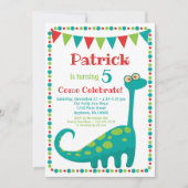 Dinosaur Invitation Funny Dino Birthday Kaart (Voorkant)