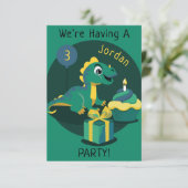Dinosaur Invitation Kaart (Staand voorkant)