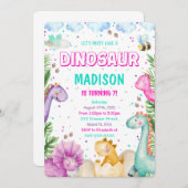 Dinosaur Invitation Kaart (Voorkant / Achterkant)