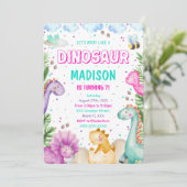 Dinosaur Invitation Kaart (Staand voorkant)