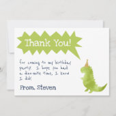 Dinosaur Invitation Stomp and Chomp Birthday boy Bedankkaart (Voorkant)