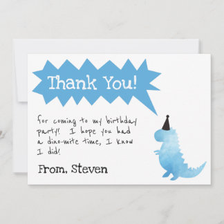 Dinosaur Invitation Stomp and Chomp Birthday boy Bedankkaart