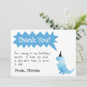 Dinosaur Invitation Stomp and Chomp Birthday boy Bedankkaart (Staand voorkant)