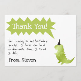 Dinosaur Invitation Stomp and Chomp Birthday boy Bedankkaart