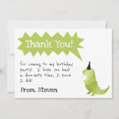 Dinosaur Invitation Stomp and Chomp Birthday boy Bedankkaart (Voorkant)