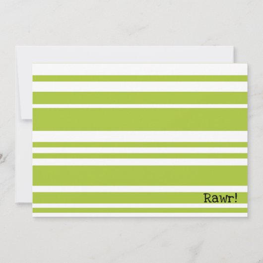 Dinosaur Invitation Stomp and Chomp First Birthday Kaart (Achterkant)