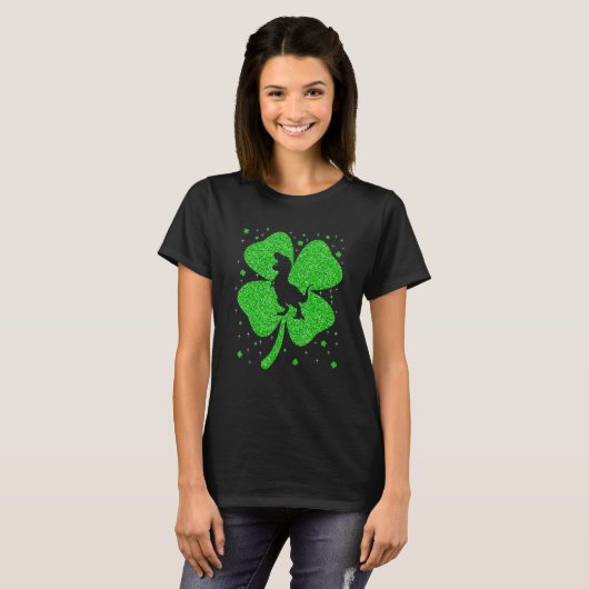 Dinosaur Irish Shamrock Bunny St Patrick's Day T-shirt (Voorkant volledig)