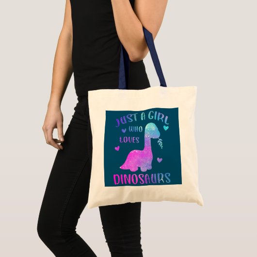 Dinosaur is gewoon een meisje dat van Dinosauriërs Tote Bag (Voorkant (product))