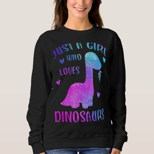 Dinosaur is gewoon een meisje dat van dinosauriërs trui (Voorkant)