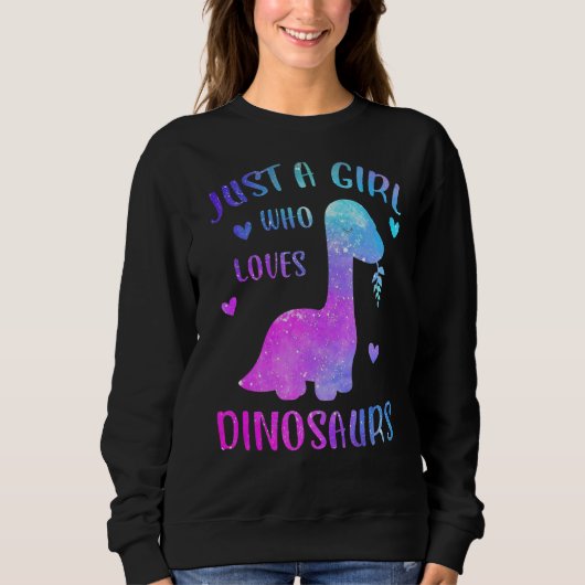 Dinosaur is gewoon een meisje dat van dinosauriërs trui (Voorkant)