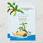 Dinosaur Island Birthday Party Kaart (Voorkant / Achterkant)