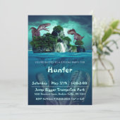 Dinosaur Island Birthday Party Kaart (Staand voorkant)