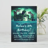 Dinosaur Island Birthday Party Kaart (Staand voorkant)