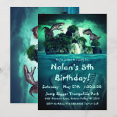 Dinosaur Island Birthday Party Kaart (Voorkant / Achterkant)