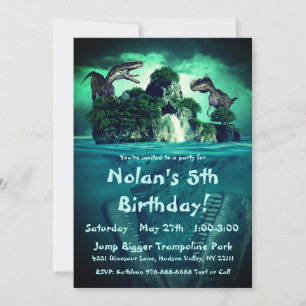 Dinosaur Island Birthday Party Kaart