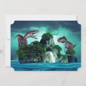 Dinosaur Island Birthday Party Kaart (Achterkant)