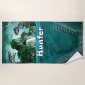 Dinosaur Island Gepersonaliseerd Strandlaken (Voorkant)