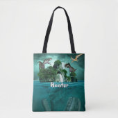 Dinosaur Island Gepersonaliseerd Tote Bag (Voorkant)