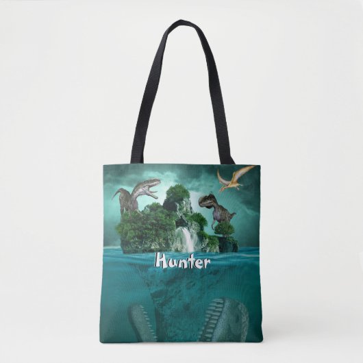 Dinosaur Island Gepersonaliseerd Tote Bag (Voorkant)