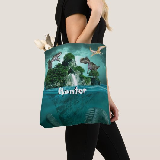 Dinosaur Island Gepersonaliseerd Tote Bag (Dichtbij)