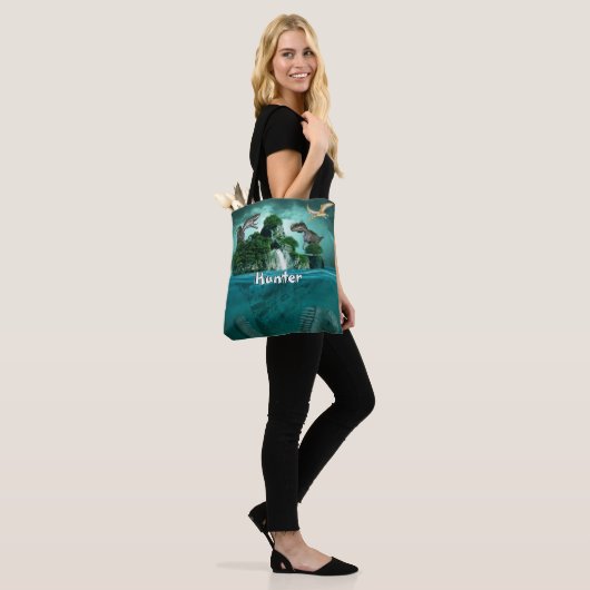 Dinosaur Island Gepersonaliseerd Tote Bag (Op model)