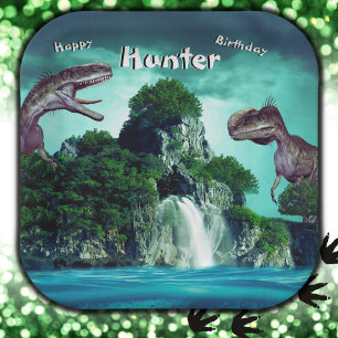 Dinosaur Island Happy Birthday Party Papieren Bordje