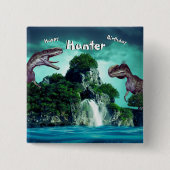 Dinosaur Island Happy Birthday Party Vierkante Button 5,1 Cm (Voorkant)