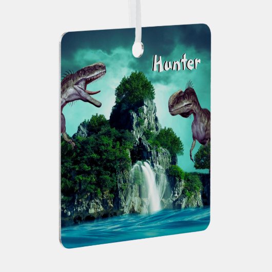 Dinosaur Island Metalen Ornament (Voorkant Rechts)